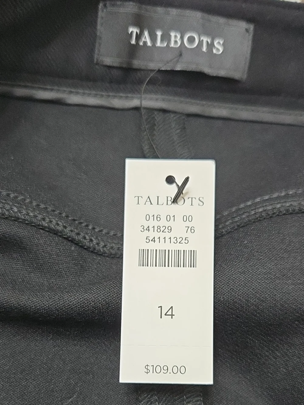 Talbots Bundle Of 2 Navy And Black Ankle Ponte Slim Pants/ Size 14 Stretch/NWT - Picture 8 of 10